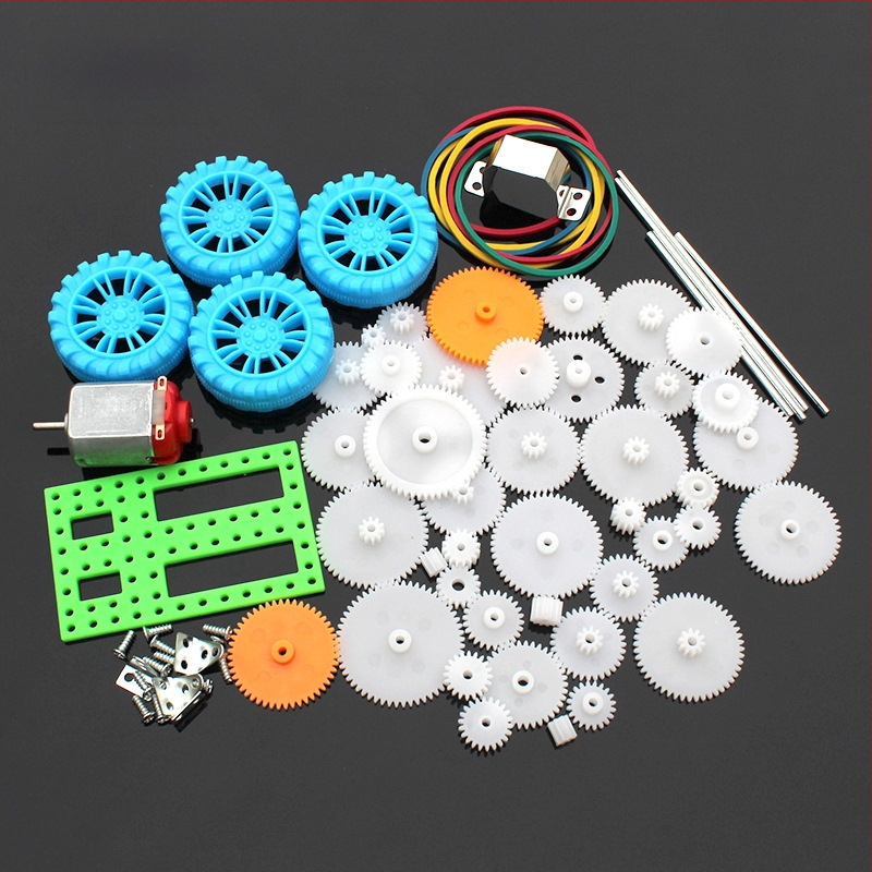 Pārnesumu kārbas komplekts DIY robotiem – 50 plastmasas zobrati Mercury