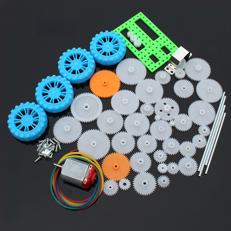 Pārnesumu kārbas komplekts DIY robotiem – 50 plastmasas zobrati Mercury