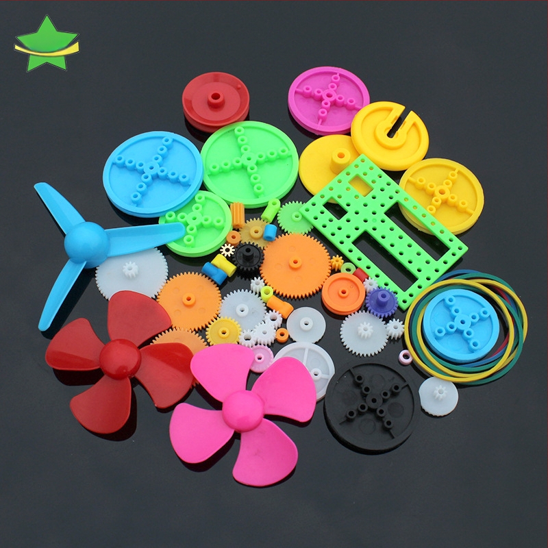 Plastmasas rotaļu zobratu komplekts — Thousand Mercury; 55 detaļu zobratu komplekts; iepakojums maisiņā; DIY modeļu piederumi