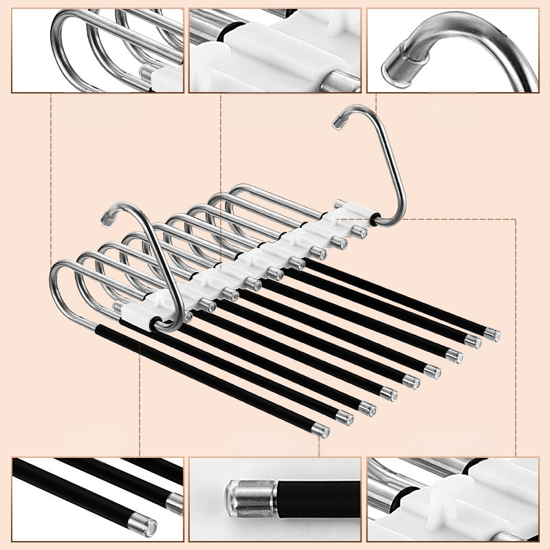 Xufeng kelnių laikiklis — daugiasluoksnis sulankstomas teleskopinis laikiklis, iš nerūdijančio plieno ir ABS, su priešslidžio paviršiumi, 50 vnt dėžutėje