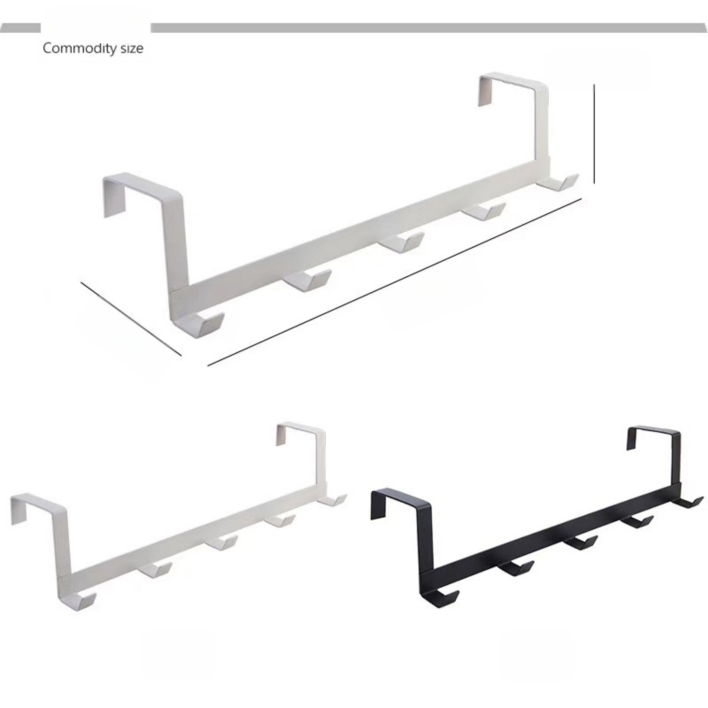 За врата — 5 реда железни закачалки, без пробиване, здраво натоварване, модел AD-6552, боядисано покритие