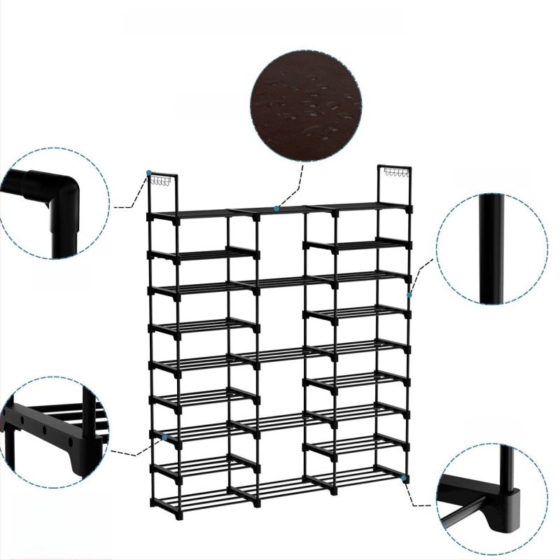 Ράφι παπουτσιών με πολλαπλά επίπεδα και εξοικονόμηση χώρου (Μάρκα: Fuzhi; Μοντέλο: 3010; Υλικά: PP + non-woven fabric + spray iron pipe)