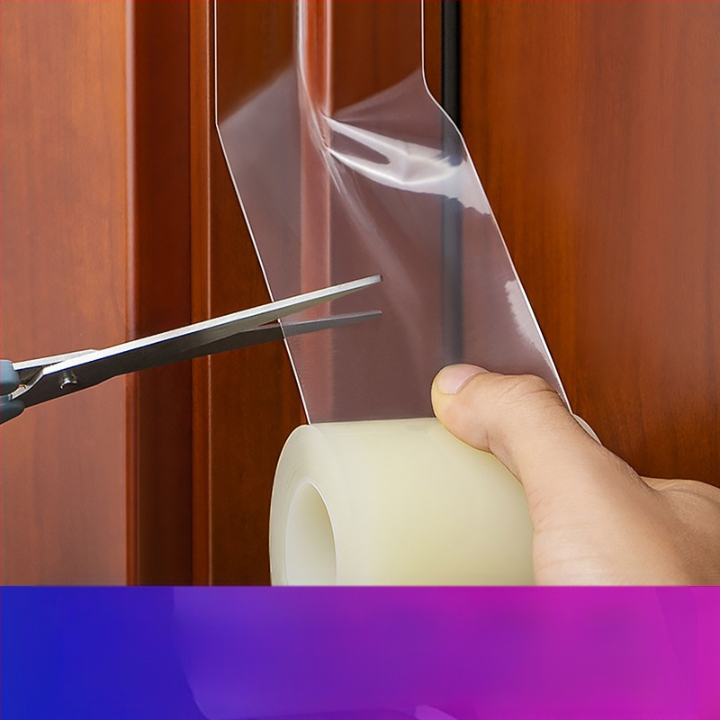 Logu plaisu aizpildes lente ar PE pamatu, gumijai pamatojums, biezums 150 μm, ūdensizturīga un vēja izturīga, temperatūras diapazons -10°C līdz 50°C, logiem