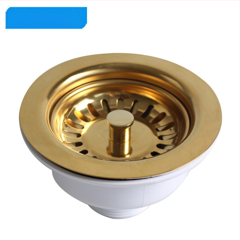 Odvodnja za sudoper Talea XK223C034, tijelo s kuglom od čelika, zlatni PVD premaz, model XK223C034, materijal: 304 mesinga