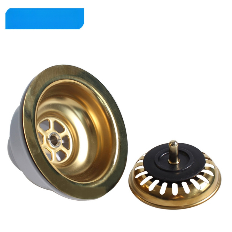 Odvodnja za sudoper Talea XK223C034, tijelo s kuglom od čelika, zlatni PVD premaz, model XK223C034, materijal: 304 mesinga