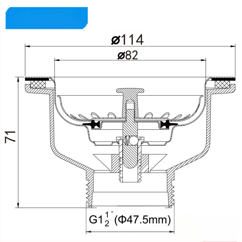 Odvodnja za sudoper Talea XK223C034, tijelo s kuglom od čelika, zlatni PVD premaz, model XK223C034, materijal: 304 mesinga