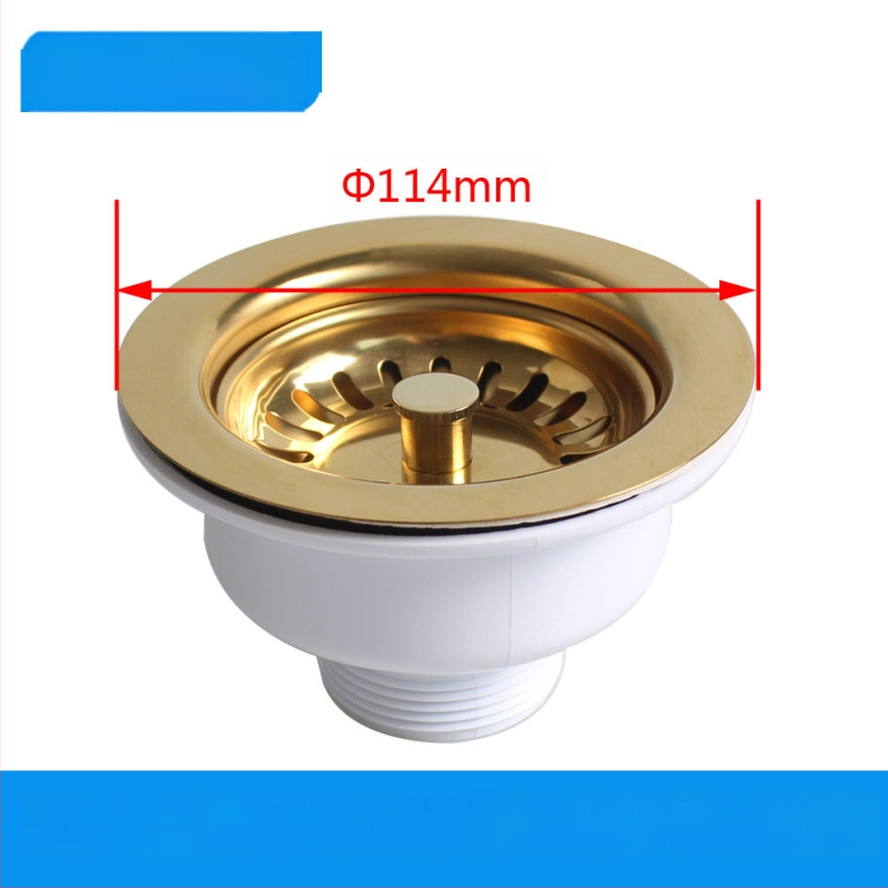 Odvodnja za sudoper Talea XK223C034, tijelo s kuglom od čelika, zlatni PVD premaz, model XK223C034, materijal: 304 mesinga