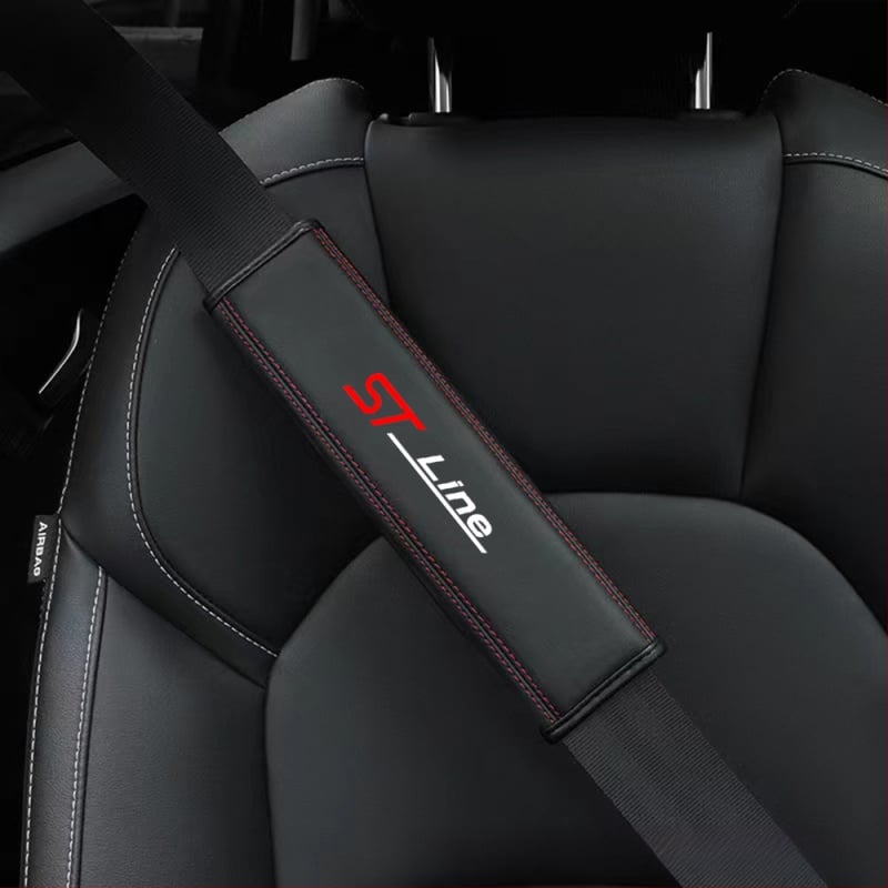 Ādas plecu spilventiņš drošības jostai Mondeo ST-Line, praktisks piederums, 90 g, no Guangzhou, drukāts logotips