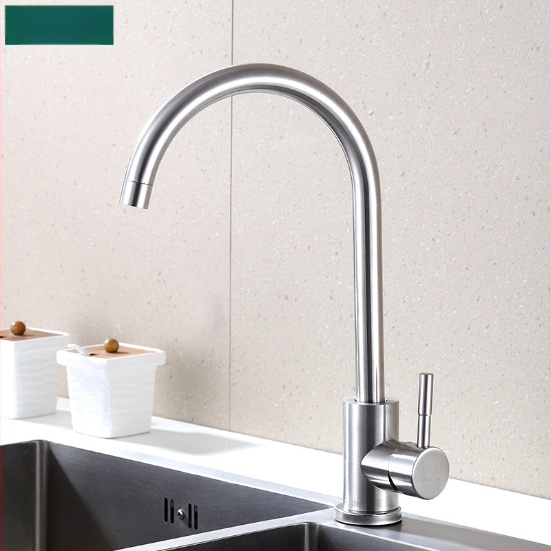 Rozsdamentes acél konyhai csaptele, keverőcsap, ülő típusú szerelés, 16 mm csatlakozás, kerámia szeleppel