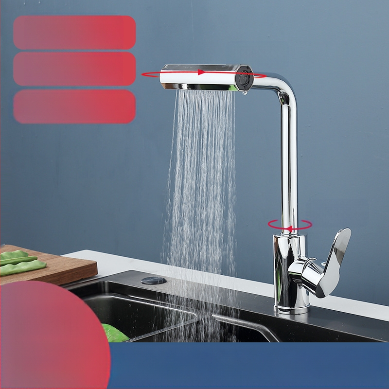 Virtuvės praustuvo maišytuvas, ABS medžiaga, keraminis vožtuvo korpusas, vertikalus montavimas, įėjimo/išėjimo skersmuo 60/80, modelis JF001