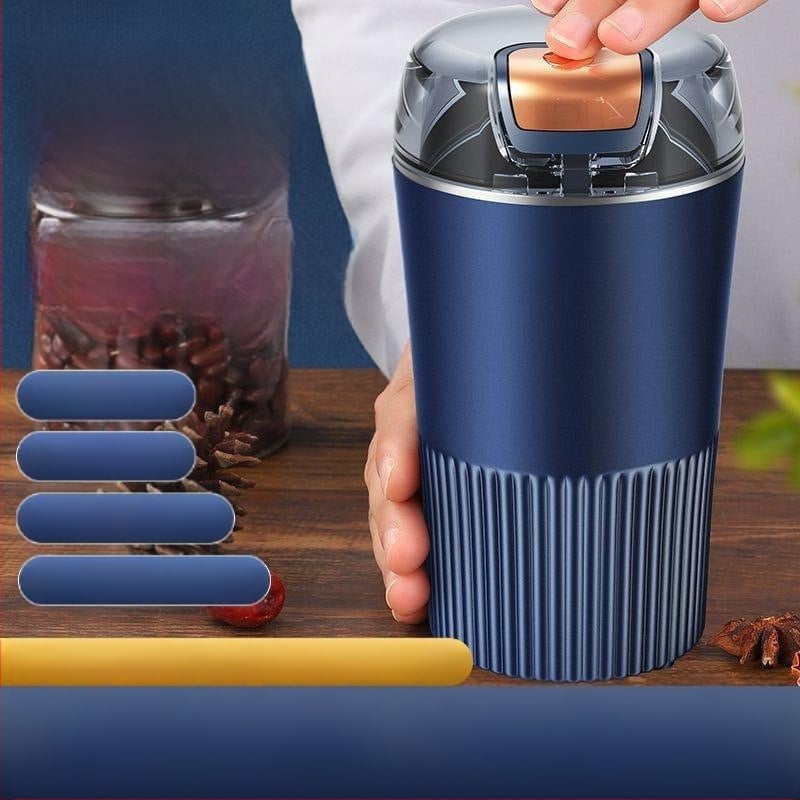 Портативна многофункционална мелничка за дома с корпус и съд от неръждаема стомана, капацитет под 1 л, 2 остриета, скорост 10000–19999 rpm, напрежение 111–240 V, напълно автоматична, ретро стил