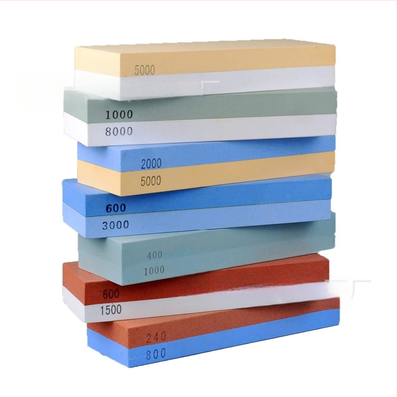 Двустранен точилен камък WA1008, корунд, 3000/8000 грит, за дървообработващи ножове, кухненски и суши ножове