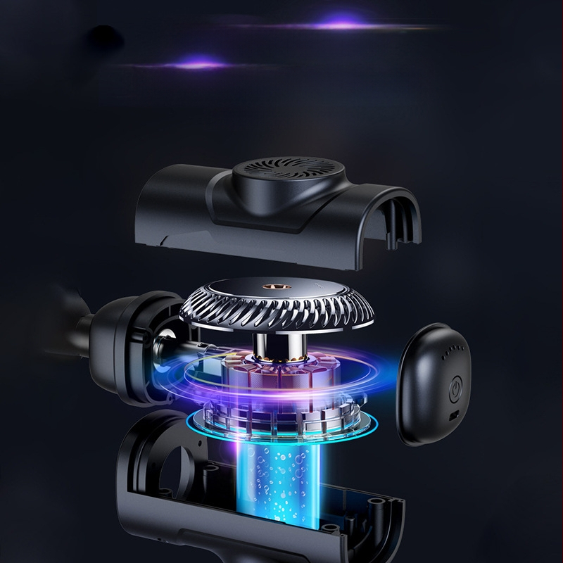 Masajer Fascia Gun, motor cu perii, portabil, 4 capete de masaj, baterie încorporată 800–1000 mAh, autonomie 3–6 h, zgomot 36–45 dB