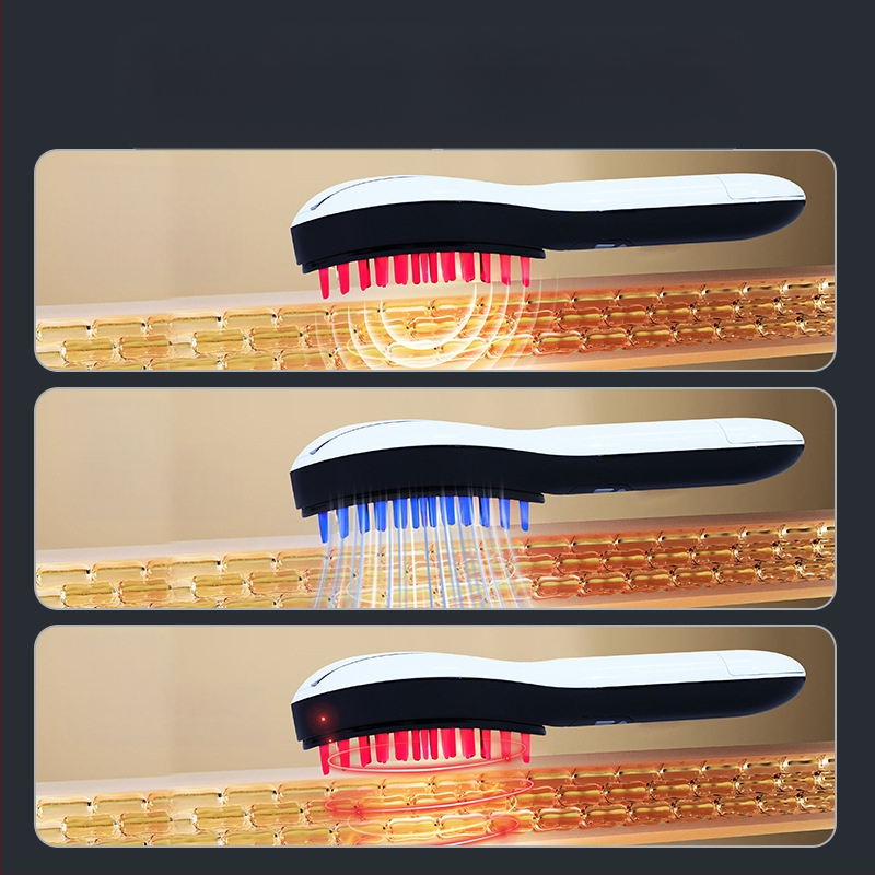 S6 Масажна четка за скалп със светлинна терапия, EMS, пръскане, топка за подаване на течност и вибрация