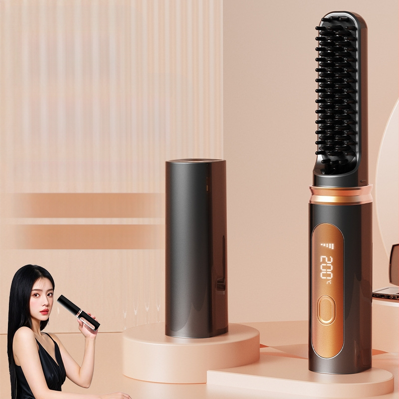 Bezkabel matu gludināšanas ierīce – mini, keramikas plāksnes, negatīvi joni, 4 temperatūras līmeņi, 35W, 3.7V