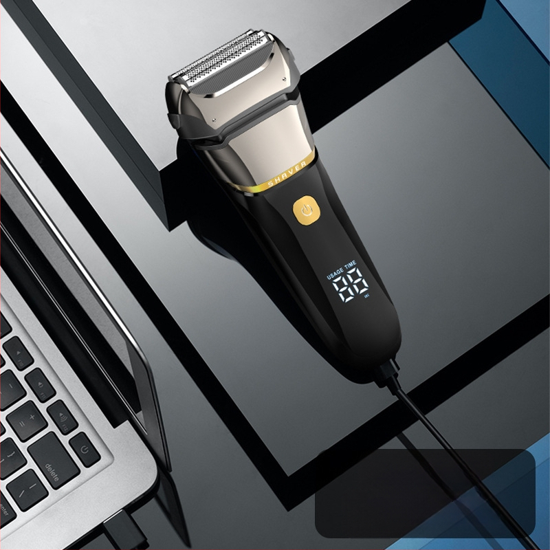 Ξυριστική μηχανή με πλήρες πλύσιμο σώματος, οθόνη LED, κεφαλή κοπής με 3 λεπίδες, επαναφορτιζόμενη, μέγιστη ισχύς 5W