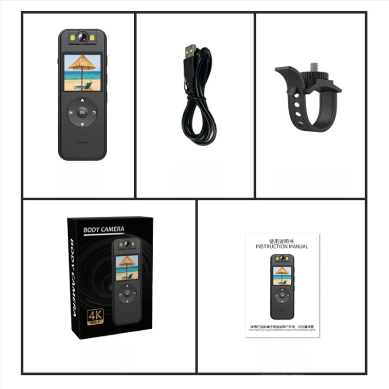 Κινητή κάμερα καταγραφής για εξωτερικό ποδηλατικό σπορ, αδιάβροχη, 4K, οθόνη LCD 1,4 ιντσών, TF κάρτα, μπαταρία 1400mAh