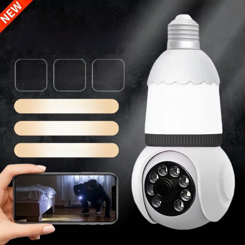 Безжична камера за наблюдение тип LED лампа, вътрешна употреба, 1080p, обектив 3.6 мм, IR обхват 5–30 м