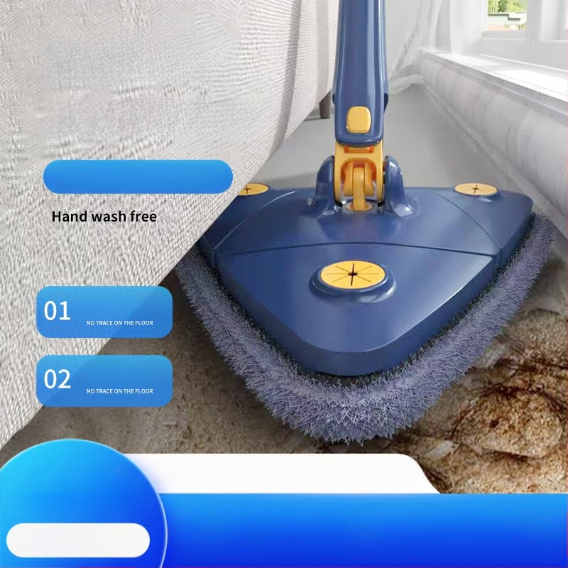 Τρίγωνικός διπλής όψεως σκούπα με περιστρεφόμενο μηχανισμό, ανοξείδωτος χάλυβας, οικιακή χρήση