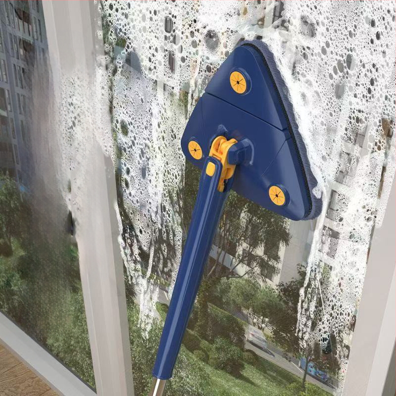 Τρίγωνικός διπλής όψεως σκούπα με περιστρεφόμενο μηχανισμό, ανοξείδωτος χάλυβας, οικιακή χρήση