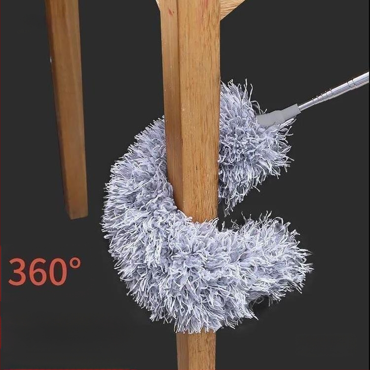 Plunksninių dulkių šluotelė su elektrostatiniu dulkių pašalinimu, teleskopinė lazda luboms ir sunkiai pasiekiamoms vietoms valyti