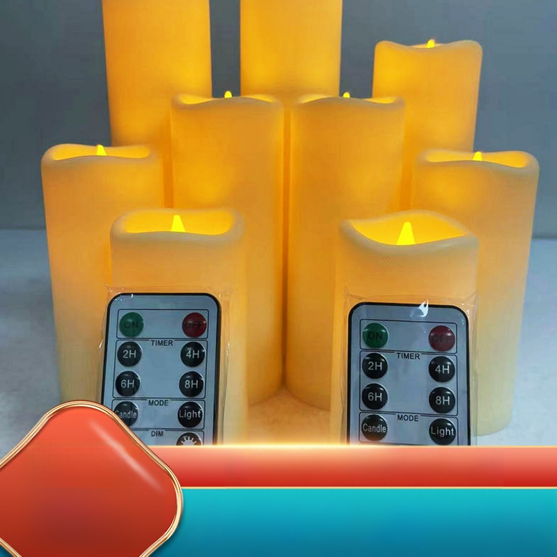 Lumânare electronică cu telecomandă – atmosferă romantică, LED, în formă de coloană, din plastic turnat prin injecție