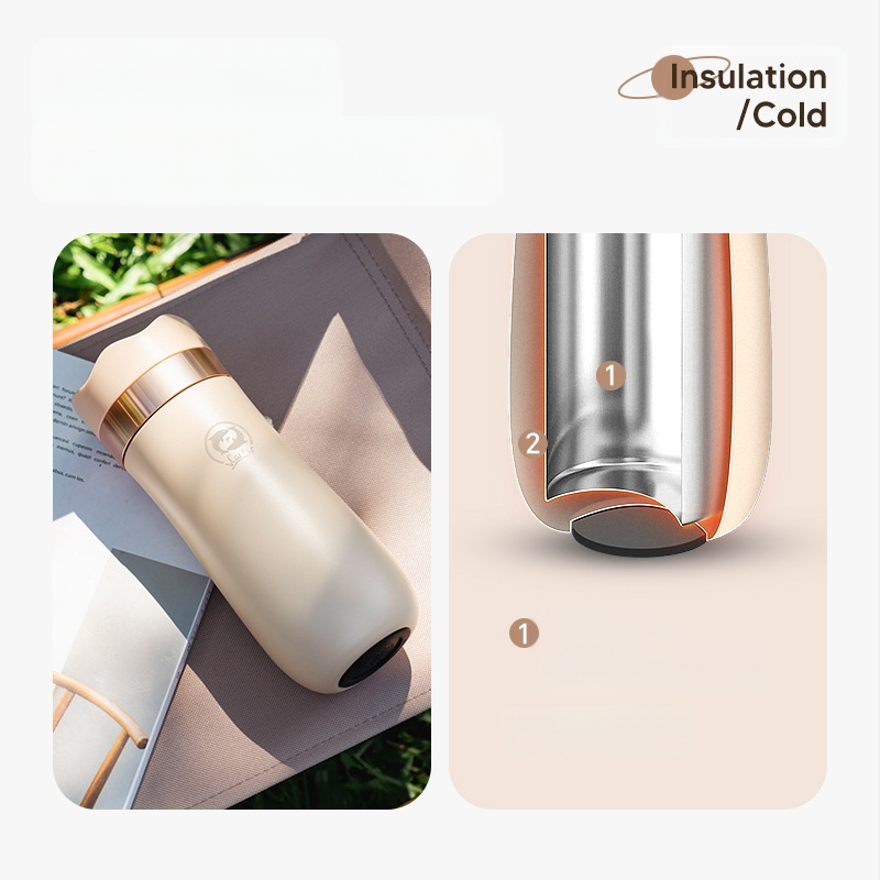 Cafetieră French press din oțel inoxidabil 304, izolație în vid, portabilă, cu logo imprimat, etichetare privată disponibilă