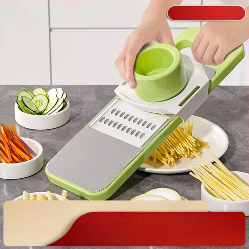 Daugiafunkcinis virtuvės pjaustymo įrankis - rankų apsauga bulvėms ir agurkams - pritaikomas su logotipo spauda, tinkamas privatinei prekei