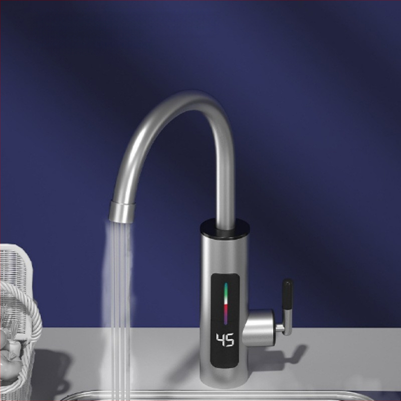 Електрически кран за гореща вода с вътрешен резервоар от 304 неръждаема стомана, 3000W нагревателна мощност, 220V, въртящ се, единична дръжка