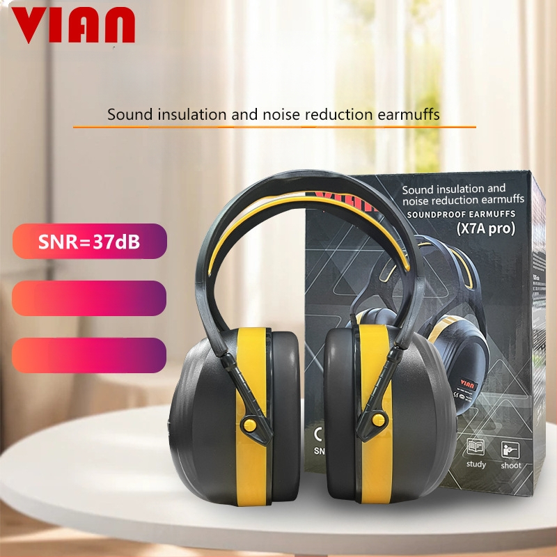 VIAN X7A Pro garsiaizoliacinės ausinės su galvos laikikliu, triukšmo slopinimas 37 dB, tinkama miegui, darbui ir mokymuisi pramoninėje aplinkoje
