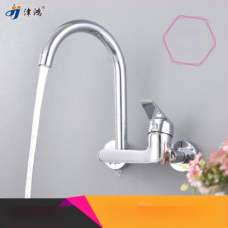 Virtuvės sieninis maišytuvas, varis, modelis JH-2093, pasukamas, keraminis vožtuvas, montavimas: sėdėjimo tipas