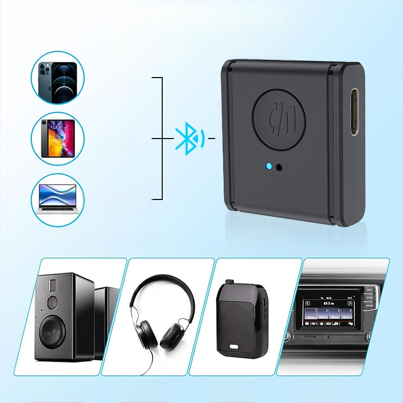 Bluetooth auto adapteris – uztvērējs un raidītājs, 3.5 mm AUX savienojums, Bluetooth 5.3, Modelis B1, Svars 12 g