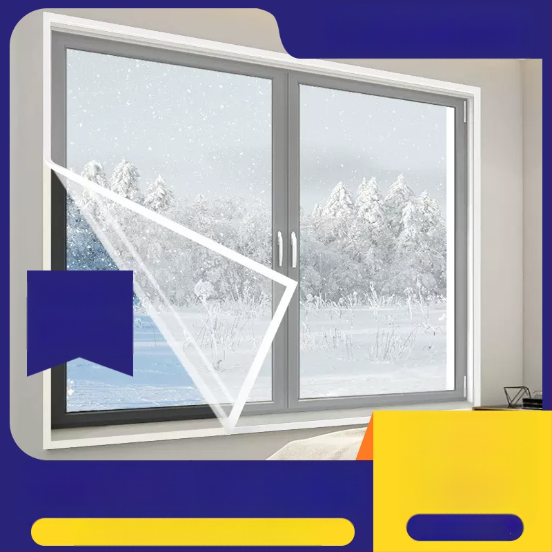 Žiemos lango izoliacinė užuolaida – PE, vėją atlaikanti ir šilta; tinkama svetainei, miegamajam ir restoranui; modernus minimalistinis stilius (Medžiaga: PE; Užuolaidos tipas: PE lango užuolaida; Erdvė: svetainė, miegamasis, restoranas)