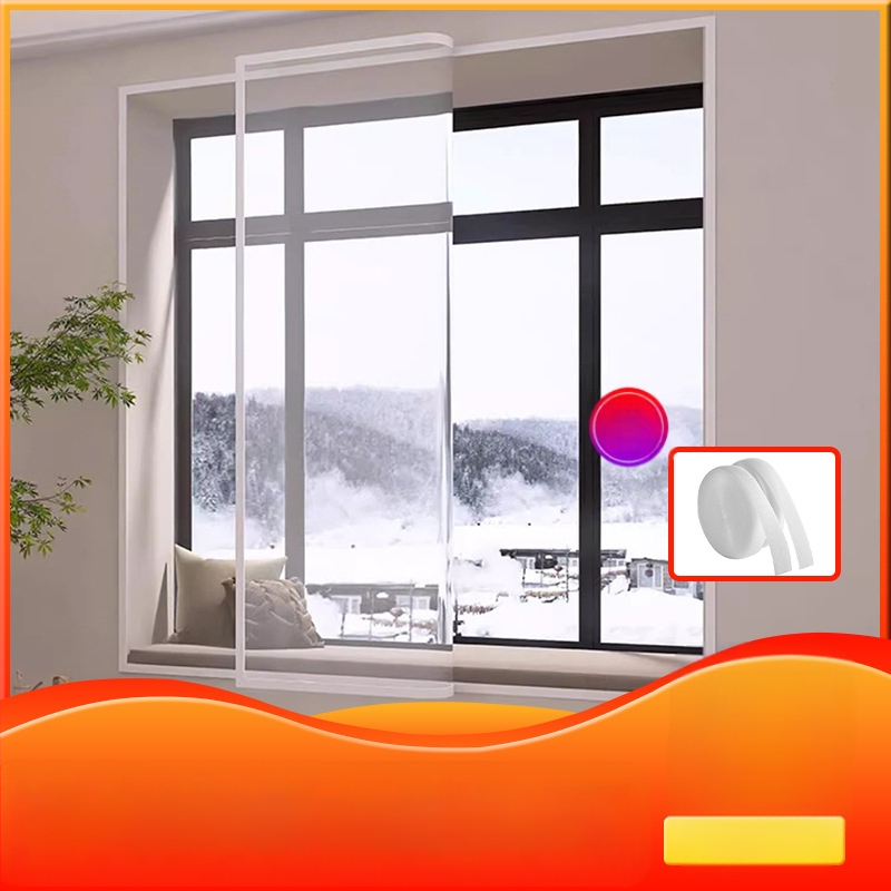 Žiemos lango izoliacinė užuolaida – PE, vėją atlaikanti ir šilta; tinkama svetainei, miegamajam ir restoranui; modernus minimalistinis stilius (Medžiaga: PE; Užuolaidos tipas: PE lango užuolaida; Erdvė: svetainė, miegamasis, restoranas)