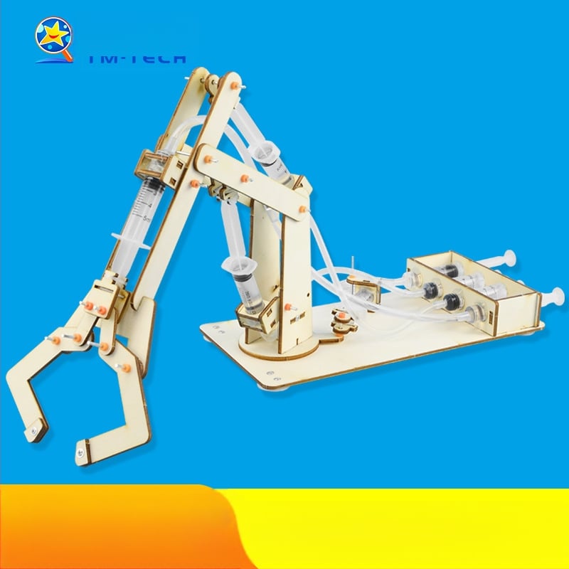 Koka hidrauliskā mehāniskā roka – detaļu konstrukcijas spēle ar skrūvēm, Dream Exploration, vecums 7-14, 3C saderīgs