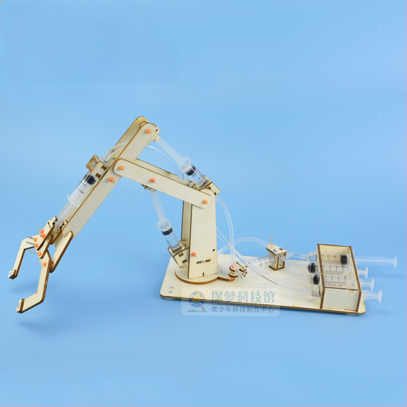 Koka hidrauliskā mehāniskā roka – detaļu konstrukcijas spēle ar skrūvēm, Dream Exploration, vecums 7-14, 3C saderīgs