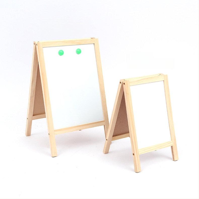 Koka vienpusēja zīmēšanas tablo bērniem, izdzēšama, saliekama