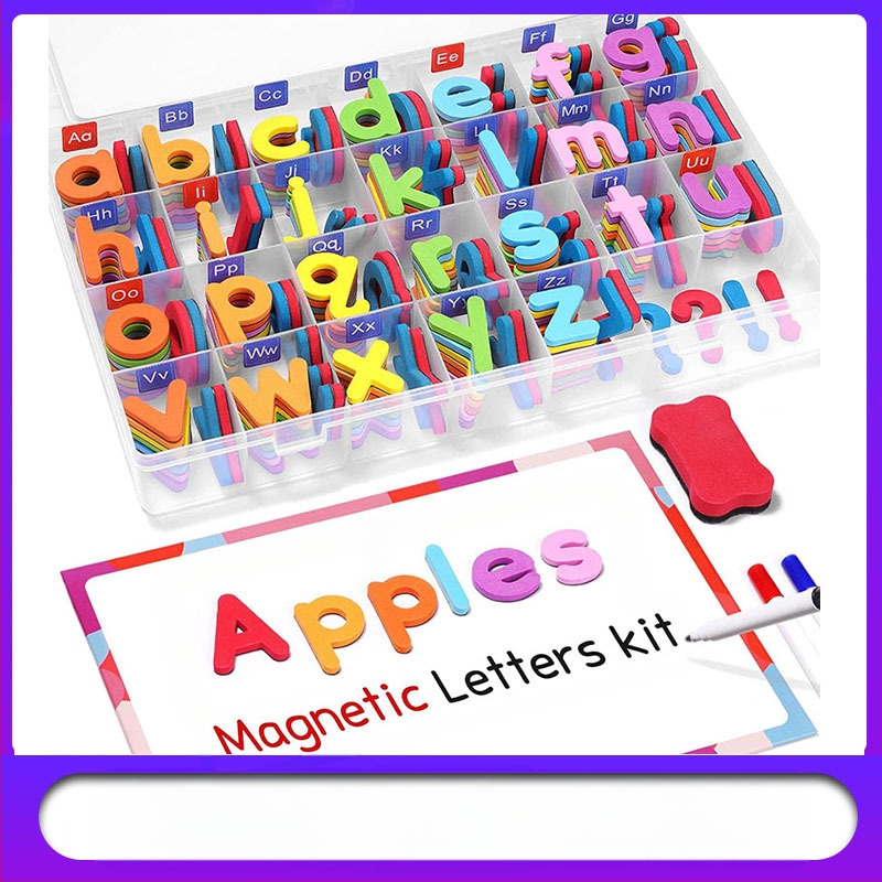 Magnētiskās burti uzlīmes bērniem – EVA putas materiāls, modelis ABC-2013, DIY draudzīgi, daudzfunkcionālas, vecums 4–6 gadi