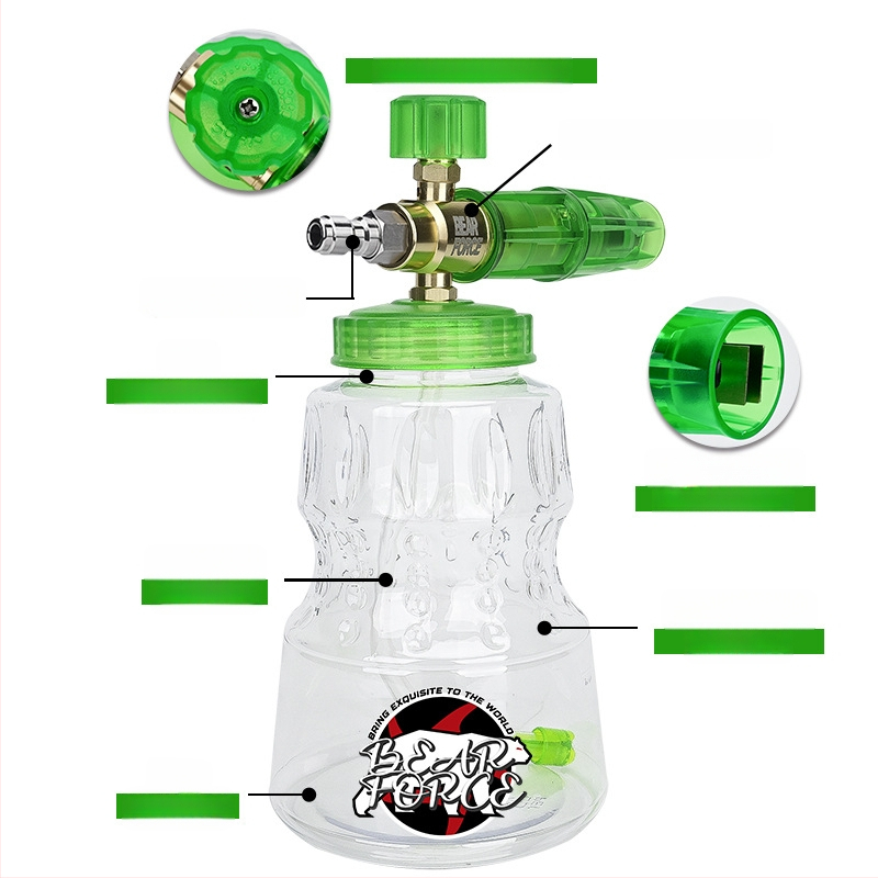 Augsta spiediena automašīnas putas smidzinātājs ar alumīnija pistoles galvu un rokturi – 276 bar / 4000 psi, izsmidzināšanas attālums 2, piemērots auto mazgāšanai un augstspiediena mazgāšanai