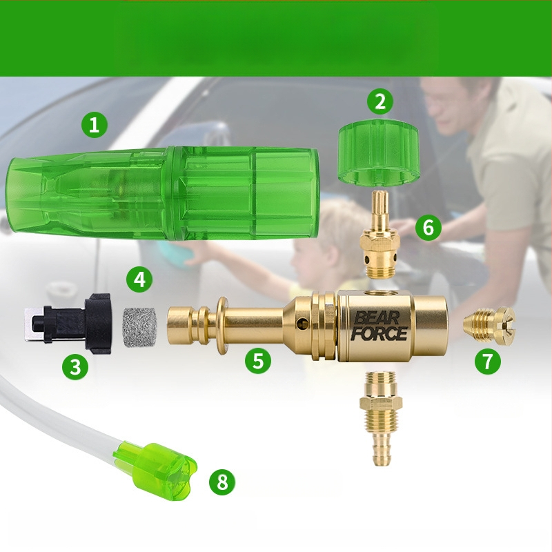 Augsta spiediena automašīnas putas smidzinātājs ar alumīnija pistoles galvu un rokturi – 276 bar / 4000 psi, izsmidzināšanas attālums 2, piemērots auto mazgāšanai un augstspiediena mazgāšanai