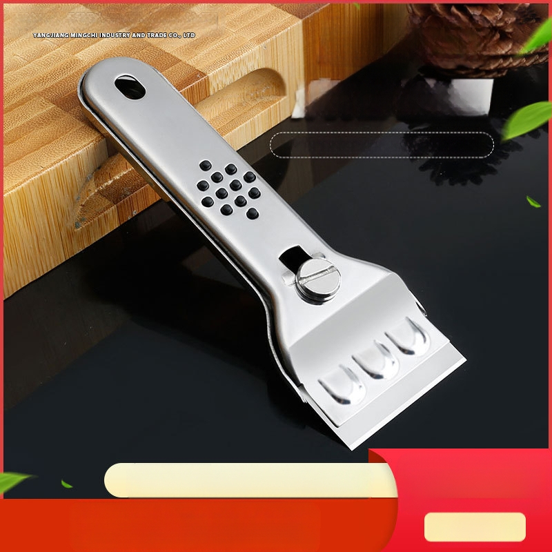 Многофункционална скребка за кухненски плочки с лезвие от неръждаема стомана и стоманена дръжка - Марка: Other