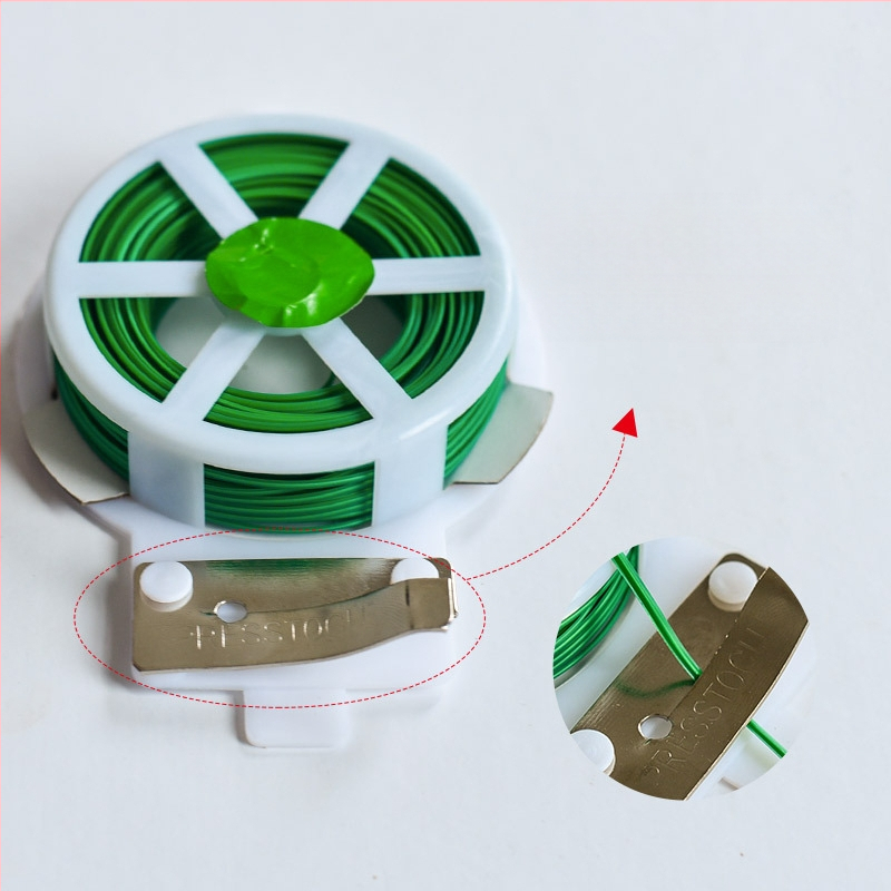 Sodininkystės rišimo viela su PVC danga, 0,7–0,8 mm, skirta vijoklams ir žydintiems augalams