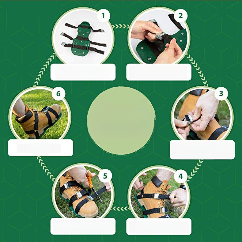 Градински обувки с триъгълен ремък за аериране на тревата и разрохкване на почвата (Little Pearl)