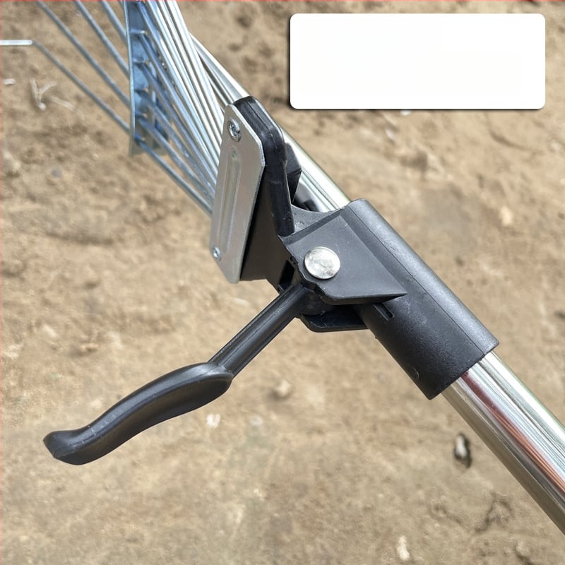 Sodo grėblys su apvalia galva, teleskopinis, iš plieno žemo anglies, daug dantų, modelis 0302