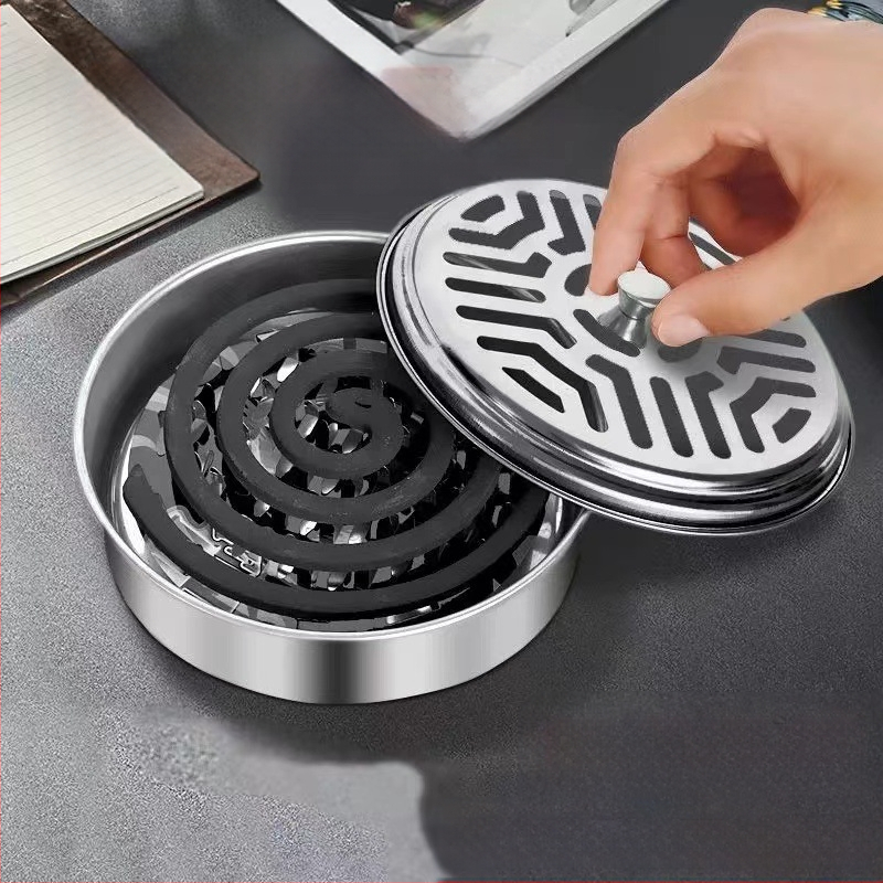 X-30 Stori nerūdijančio plieno uodų repelento smilkalų dėžutė su dangteliu, vėjo atspari, daugkartinio naudojimo aromatų padėklas, su logotipu