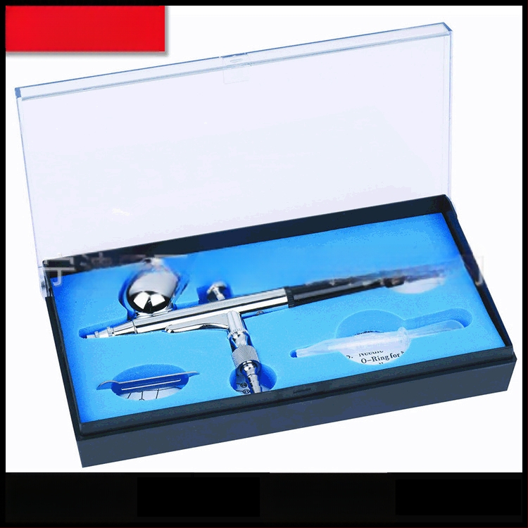 Bachri purškimo komplektas meno ir modeliavimo darbams: gravitacijos maitinimo purkštuvą, talpa 7 cm³, antgalis 0,3 mm, darbinis slėgis 50 PSI