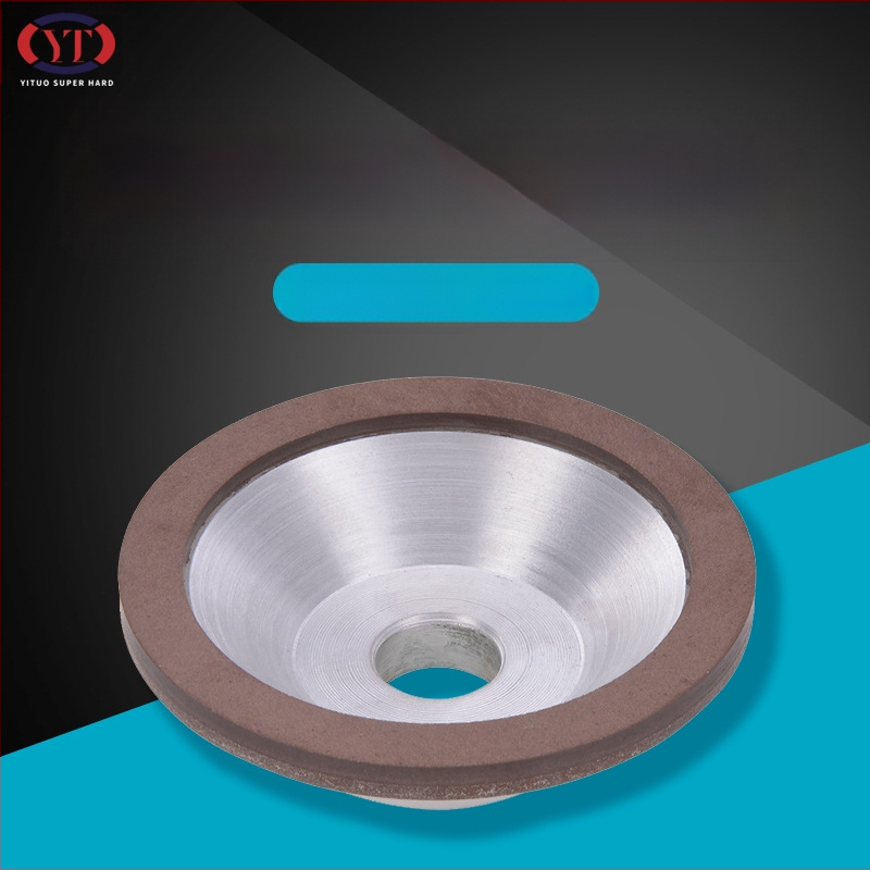 Диамантена шайба за шлайфане, смолно свързана, чашообразна форма, за нефритен камък и сплав от волфрамова стомана, синтерована, цилиндричност по избор.