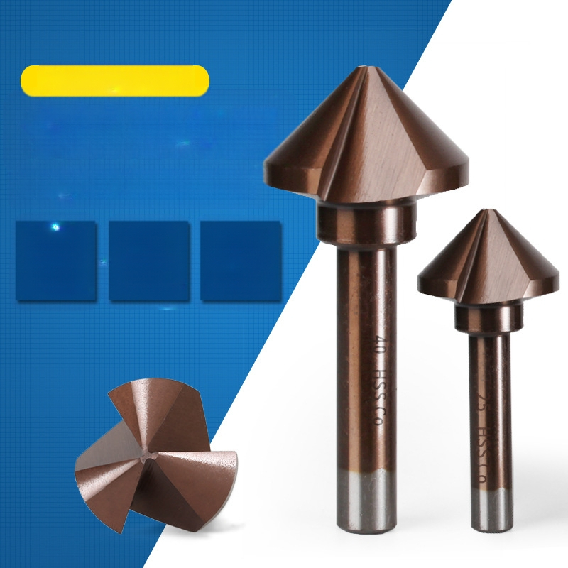 Три-лезвий инструмент за фаска и burr — кобалтово съдържаща високоскоростна стомана, 90° фаска, Yao Ao