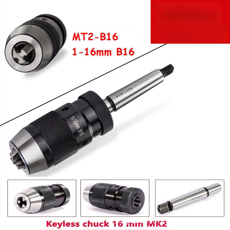 Самозатягащ патронник за фрезов стан и настолна бормашина, модел 1-16B16, диапазон захвата 1-13/1-16, въглеродна стомана, стандартен конус, точност 0.006