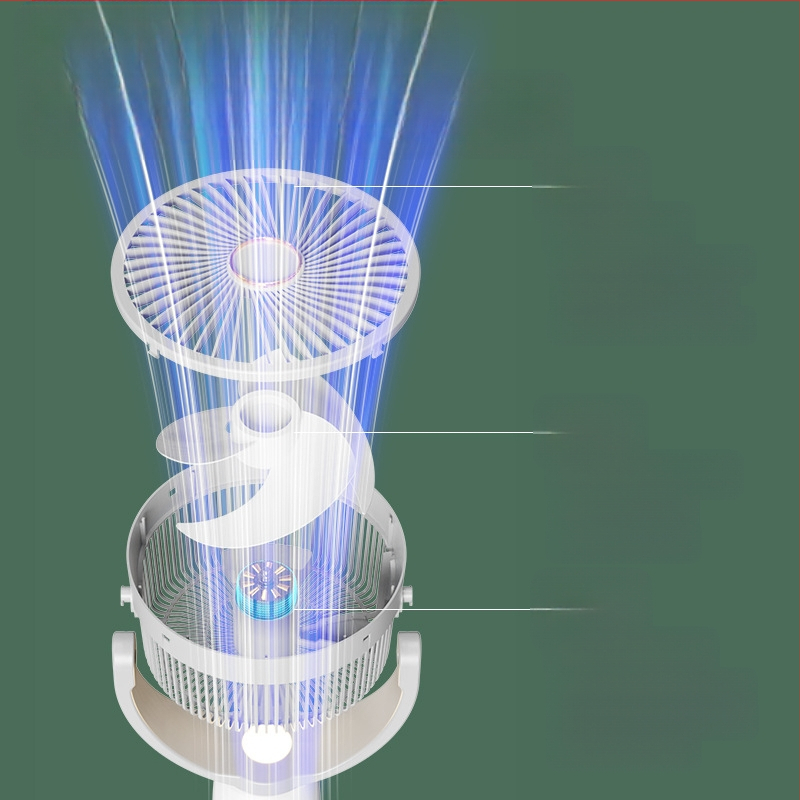 USB įkraunamas oro cirkuliacijos ventiliatorius, skirtas grindims ir stalui, tylus nuotolinio valdymo osciluojantis ventiliatorius su 2–8 valandų laikmačiu